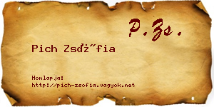 Pich Zsófia névjegykártya